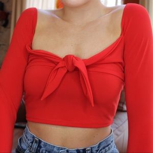Red crop top